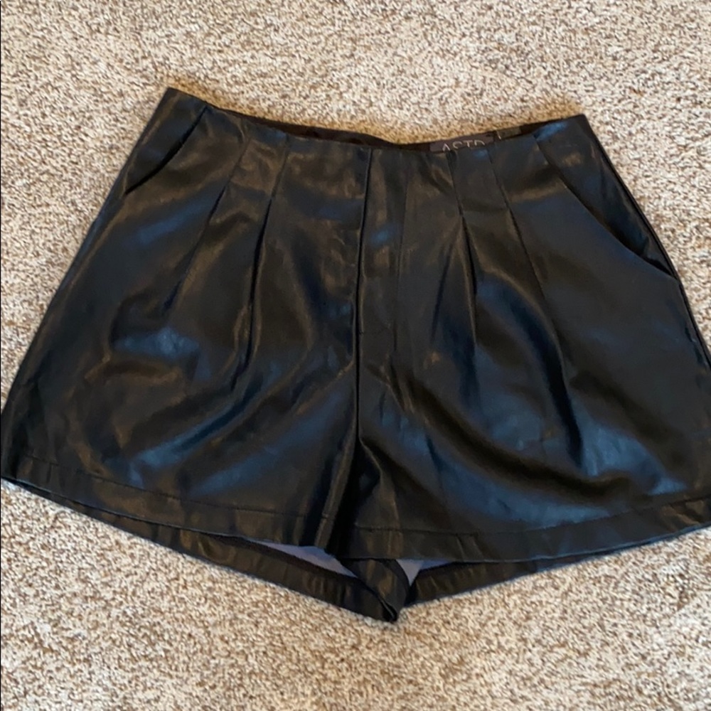 Faux leather shorts